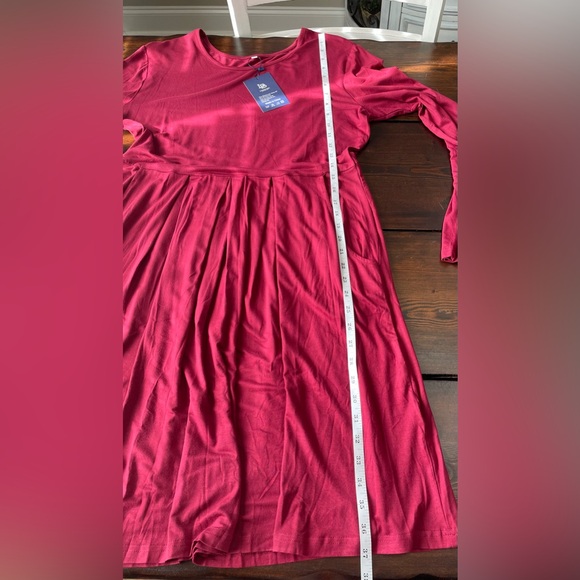 *SALE* Women’s long sleeve pleated stretchy dress, knee length pockets XL NWT - Picture 12 of 15